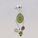 Idocrase, Peridot 925 Sterling Silver Pendant