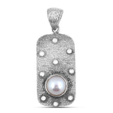 925 Sterling Silver Pendant Set Made with  Pearl Gemstone