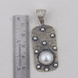 925 Sterling Silver Pendant Set Made with  Pearl Gemstone