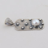 925 Sterling Silver Pendant Set Made with  Pearl Gemstone