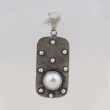 925 Sterling Silver Pendant Set Made with  Pearl Gemstone