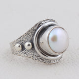 925 Sterling Silver Pendant Set Made with  Pearl Gemstone