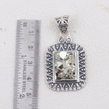 925 Sterling Silver Pendant Set Made with  Pyrite  Druzy  Gemstone