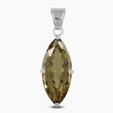 925 Sterling Silver Olive Quartz Pendants
