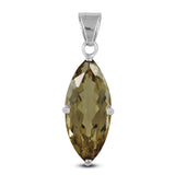 925 Sterling Silver Olive Quartz Pendant