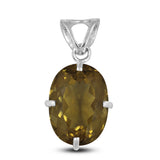 Olive Quartz 925 Sterling Silver Pendant