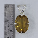 925 Sterling Silver Olive Quartz Pendant