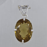 925 Sterling Silver Olive Quartz Pendant