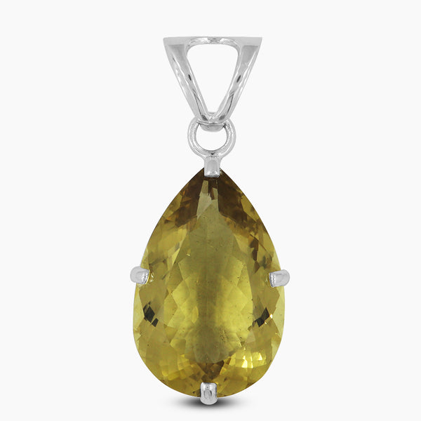 925 Sterling Silver Olive Quartz Pendants
