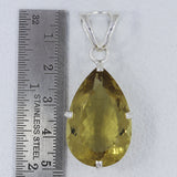 Olive Quartz 925 Sterling Silver Pendant