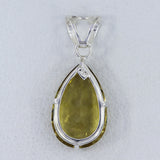 925 Sterling Silver Olive Quartz Pendant