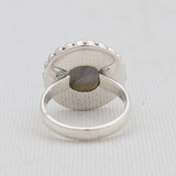 Rainbow Moonstone Silver Ring