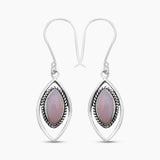 Natural Charoite Silver Earrings