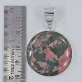 Pink Rhodonite Silver Pendant