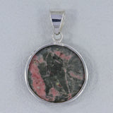 Pink Rhodonite Silver Pendant