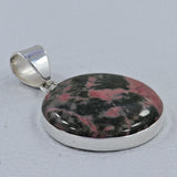 Pink Rhodonite Silver Pendant