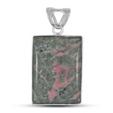 Pink Rhodonite Silver Pendant