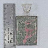 Pink Rhodonite Silver Pendant