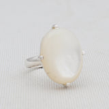 Natural Mother Fresh Pearl Silver Rings