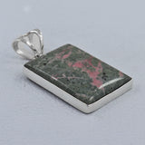 Pink Rhodonite Silver Pendant