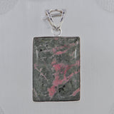 Pink Rhodonite Silver Pendant