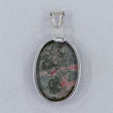 Pink Rhodonite Silver Pendant