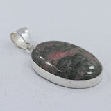 Pink Rhodonite Silver Pendant