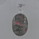 Pink Rhodonite Silver Pendant