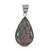 Pink Rhodonite Silver Pendant