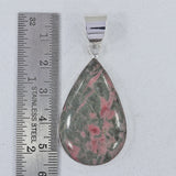 Pink Rhodonite Silver Pendant