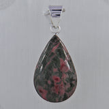 Pink Rhodonite Silver Pendant