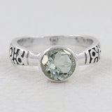 Green Amethyst Silver Ring