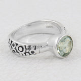 Green Amethyst Silver Ring