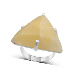 Honey Calcite Silver Rings