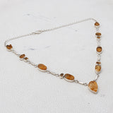 Natural Citrine silver Necklace