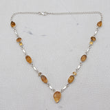 Natural Citrine silver Necklace