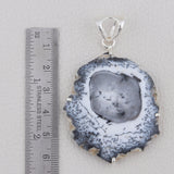 925 Sterling Silver Pendant Set Made with   Dendritic Opal Gemstone