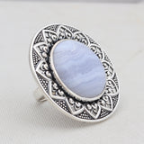 Blue Copper Turquoise Sterling Silver Ring