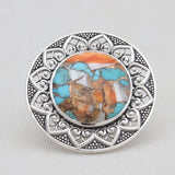 Blue Copper Turquoise Sterling Silver Ring