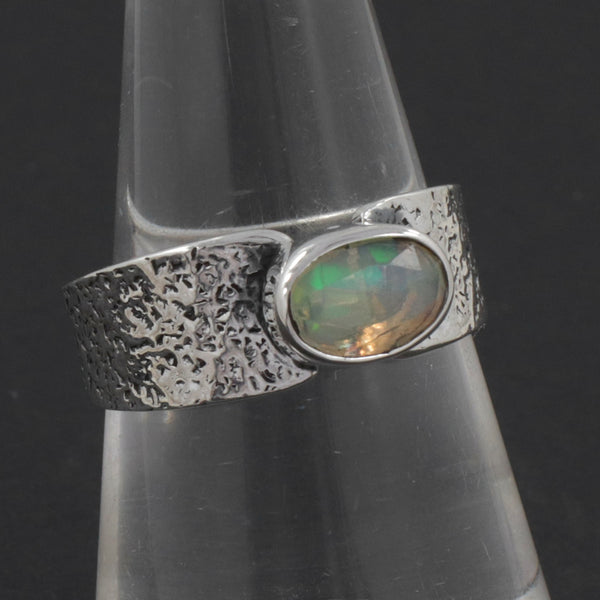 Ethiopian Opal Silver Rings