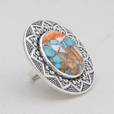 Blue Copper Turquoise Sterling Silver Ring