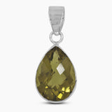Natural Olive Quartz Silver Pendants