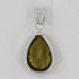 Natural Olive Quartz Silver Pendant