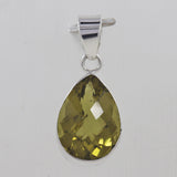 Natural Olive Quartz Silver Pendant