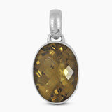 Natural Olive Quartz Silver Pendants