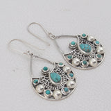 925 Sterling Silver Pendant Set Made with  Tibetan Turquoise Gemstone