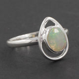 925 Sterling Silver Ethiopian Opal Ring