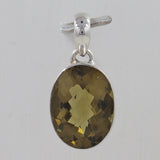 Natural Olive Quartz Silver Pendant