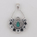 925 Sterling Silver Pendant Set Made with  Tibetan Turquoise Gemstone