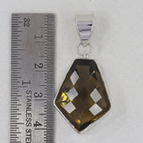 Natural Olive Quartz Silver Pendant